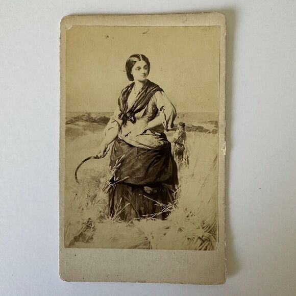 Antique Other - Antique CDV Card Thomas Faed The Reaper La Moissonneuse 1900” 4”x2.5”